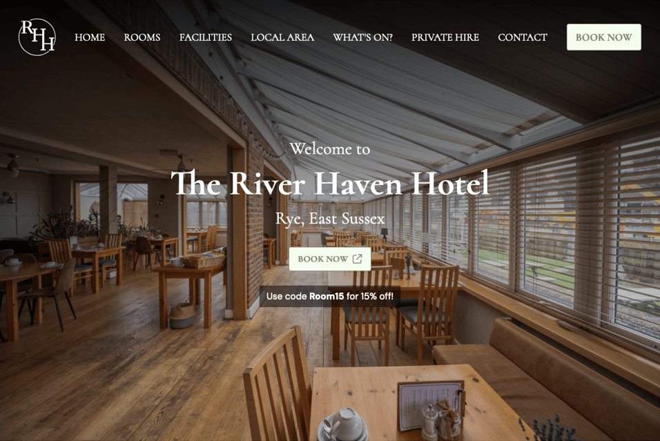 River Haven Hotel website homepage
